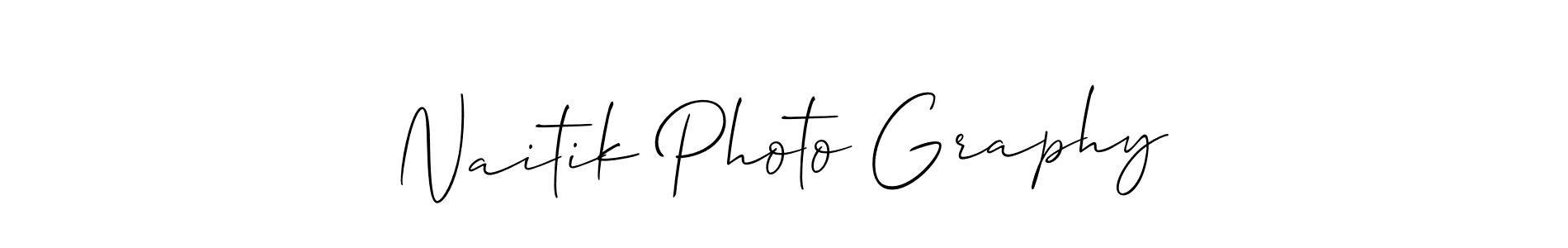 Make a beautiful signature design for name Naitik Photo Graphy. With this signature (Allison_Script) style, you can create a handwritten signature for free. Naitik Photo Graphy signature style 2 images and pictures png