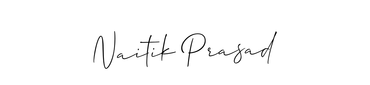 This is the best signature style for the Naitik Prasad name. Also you like these signature font (Allison_Script). Mix name signature. Naitik Prasad signature style 2 images and pictures png