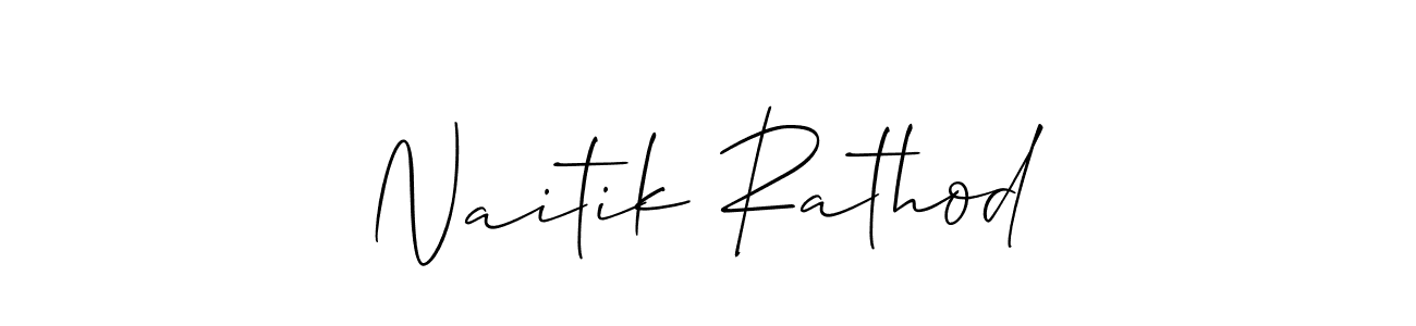 You should practise on your own different ways (Allison_Script) to write your name (Naitik Rathod) in signature. don't let someone else do it for you. Naitik Rathod signature style 2 images and pictures png