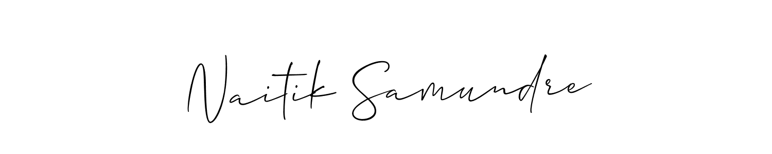 Make a beautiful signature design for name Naitik Samundre. With this signature (Allison_Script) style, you can create a handwritten signature for free. Naitik Samundre signature style 2 images and pictures png