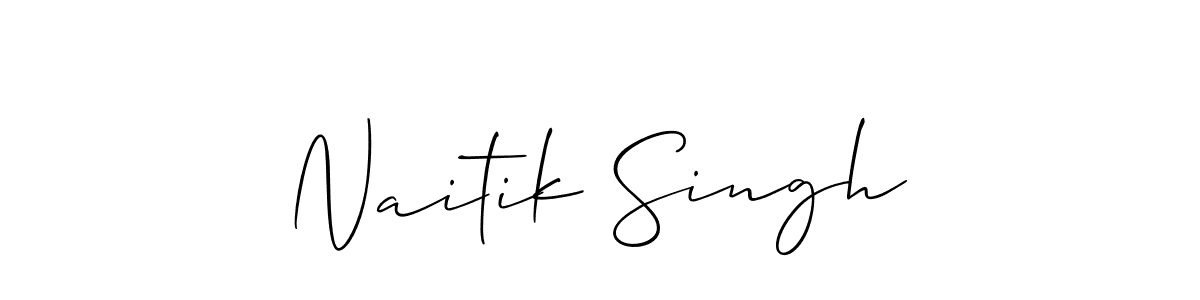 Create a beautiful signature design for name Naitik Singh. With this signature (Allison_Script) fonts, you can make a handwritten signature for free. Naitik Singh signature style 2 images and pictures png