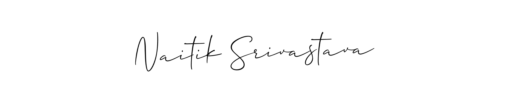 This is the best signature style for the Naitik Srivastava name. Also you like these signature font (Allison_Script). Mix name signature. Naitik Srivastava signature style 2 images and pictures png