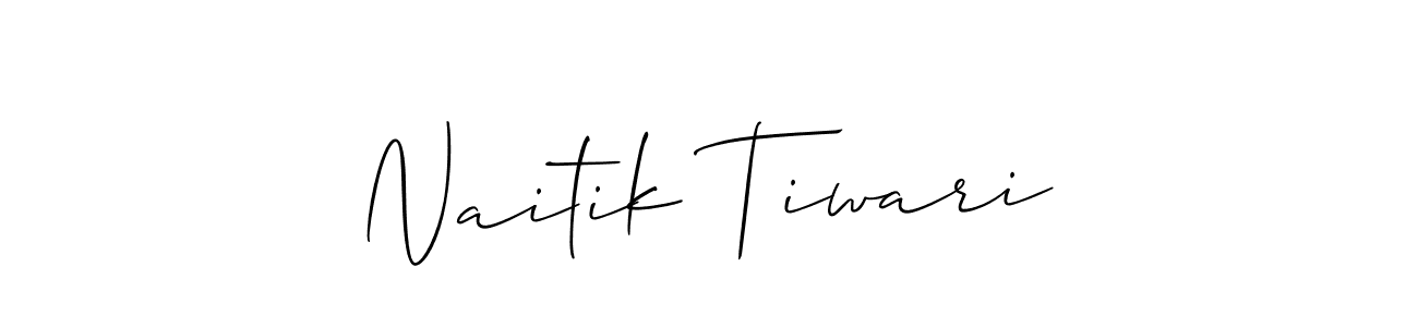 This is the best signature style for the Naitik Tiwari name. Also you like these signature font (Allison_Script). Mix name signature. Naitik Tiwari signature style 2 images and pictures png