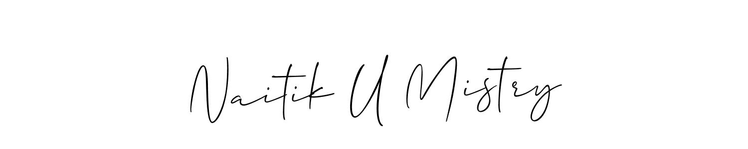 This is the best signature style for the Naitik U Mistry name. Also you like these signature font (Allison_Script). Mix name signature. Naitik U Mistry signature style 2 images and pictures png