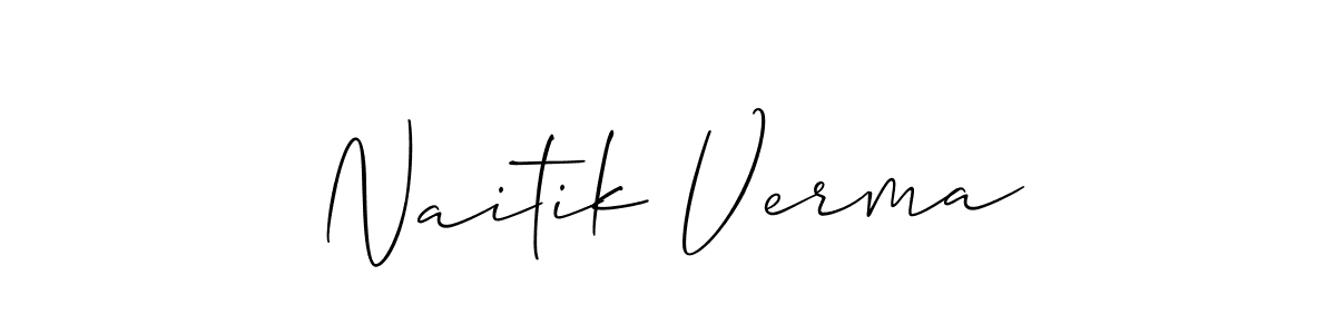 It looks lik you need a new signature style for name Naitik Verma. Design unique handwritten (Allison_Script) signature with our free signature maker in just a few clicks. Naitik Verma signature style 2 images and pictures png