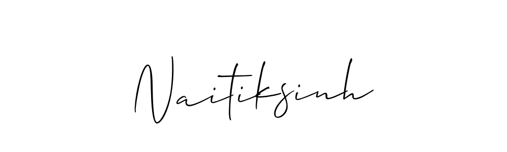 Use a signature maker to create a handwritten signature online. With this signature software, you can design (Allison_Script) your own signature for name Naitiksinh. Naitiksinh signature style 2 images and pictures png