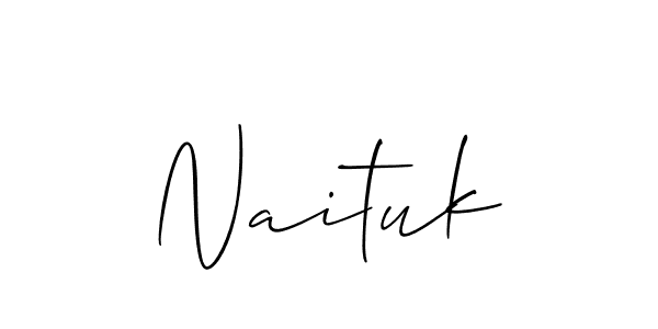 Use a signature maker to create a handwritten signature online. With this signature software, you can design (Allison_Script) your own signature for name Naituk. Naituk signature style 2 images and pictures png