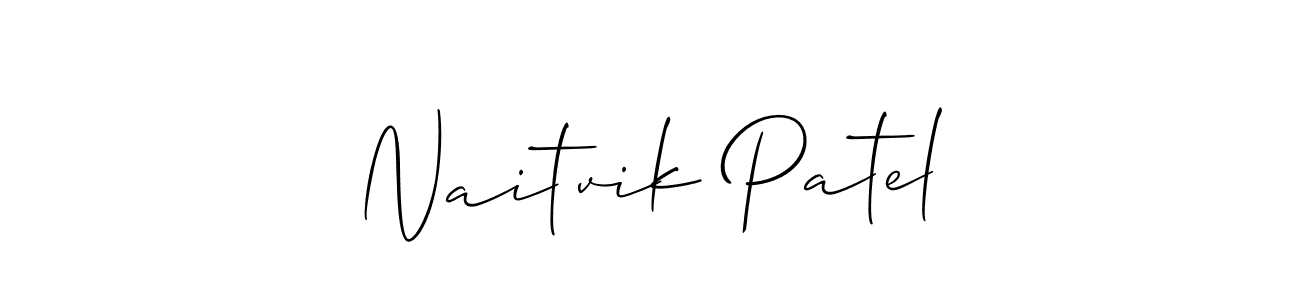Use a signature maker to create a handwritten signature online. With this signature software, you can design (Allison_Script) your own signature for name Naitvik Patel. Naitvik Patel signature style 2 images and pictures png