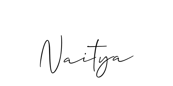 Design your own signature with our free online signature maker. With this signature software, you can create a handwritten (Allison_Script) signature for name Naitya. Naitya signature style 2 images and pictures png