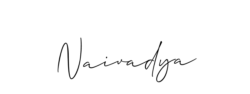 Use a signature maker to create a handwritten signature online. With this signature software, you can design (Allison_Script) your own signature for name Naivadya. Naivadya signature style 2 images and pictures png