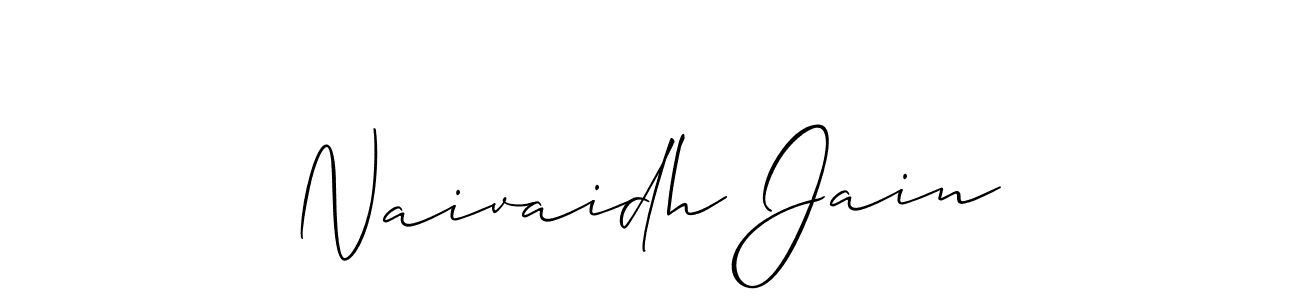 You should practise on your own different ways (Allison_Script) to write your name (Naivaidh Jain) in signature. don't let someone else do it for you. Naivaidh Jain signature style 2 images and pictures png