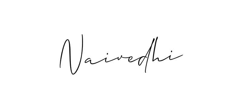 Design your own signature with our free online signature maker. With this signature software, you can create a handwritten (Allison_Script) signature for name Naivedhi. Naivedhi signature style 2 images and pictures png