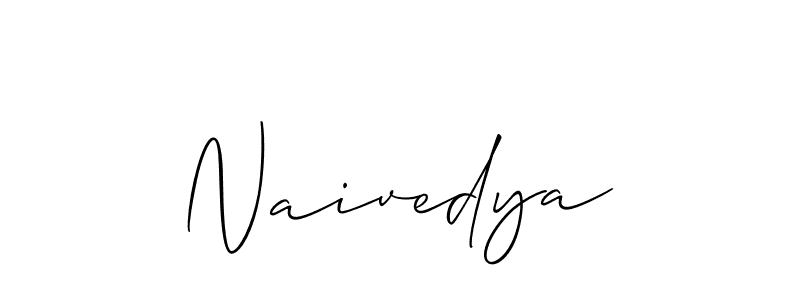 Design your own signature with our free online signature maker. With this signature software, you can create a handwritten (Allison_Script) signature for name Naivedya. Naivedya signature style 2 images and pictures png