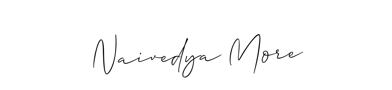 Use a signature maker to create a handwritten signature online. With this signature software, you can design (Allison_Script) your own signature for name Naivedya More. Naivedya More signature style 2 images and pictures png
