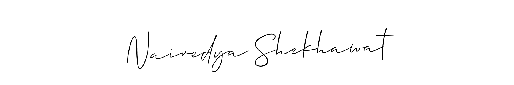 Make a beautiful signature design for name Naivedya Shekhawat. With this signature (Allison_Script) style, you can create a handwritten signature for free. Naivedya Shekhawat signature style 2 images and pictures png