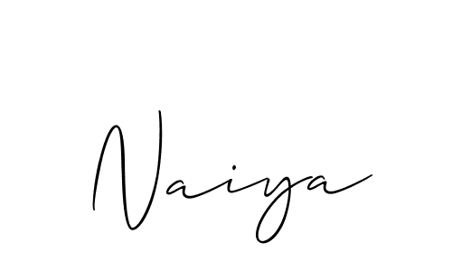 Make a beautiful signature design for name Naiya. With this signature (Allison_Script) style, you can create a handwritten signature for free. Naiya signature style 2 images and pictures png