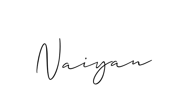 The best way (Allison_Script) to make a short signature is to pick only two or three words in your name. The name Naiyan include a total of six letters. For converting this name. Naiyan signature style 2 images and pictures png