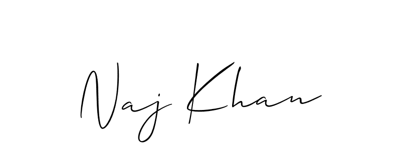 It looks lik you need a new signature style for name Naj Khan. Design unique handwritten (Allison_Script) signature with our free signature maker in just a few clicks. Naj Khan signature style 2 images and pictures png