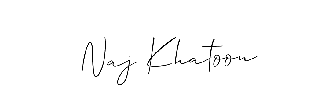 How to make Naj Khatoon name signature. Use Allison_Script style for creating short signs online. This is the latest handwritten sign. Naj Khatoon signature style 2 images and pictures png