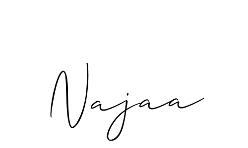 Create a beautiful signature design for name Najaa. With this signature (Allison_Script) fonts, you can make a handwritten signature for free. Najaa signature style 2 images and pictures png