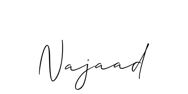 The best way (Allison_Script) to make a short signature is to pick only two or three words in your name. The name Najaad include a total of six letters. For converting this name. Najaad signature style 2 images and pictures png