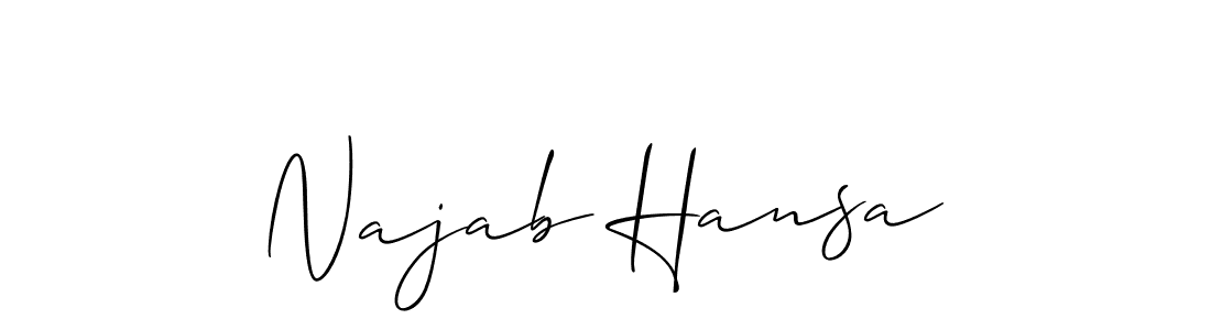 Similarly Allison_Script is the best handwritten signature design. Signature creator online .You can use it as an online autograph creator for name Najab Hansa. Najab Hansa signature style 2 images and pictures png