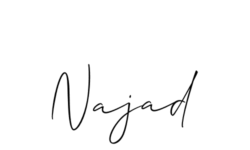 Also You can easily find your signature by using the search form. We will create Najad name handwritten signature images for you free of cost using Allison_Script sign style. Najad signature style 2 images and pictures png