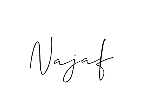 Also You can easily find your signature by using the search form. We will create Najaf name handwritten signature images for you free of cost using Allison_Script sign style. Najaf signature style 2 images and pictures png