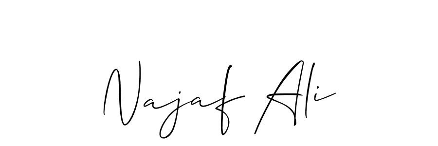 Create a beautiful signature design for name Najaf Ali. With this signature (Allison_Script) fonts, you can make a handwritten signature for free. Najaf Ali signature style 2 images and pictures png