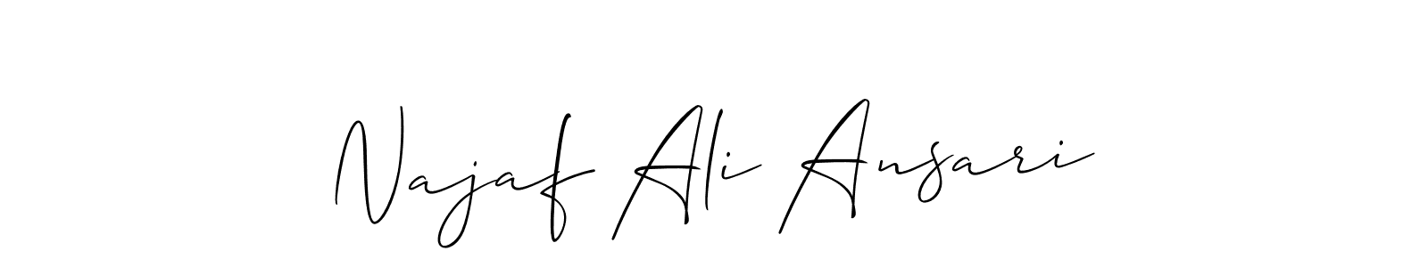 Similarly Allison_Script is the best handwritten signature design. Signature creator online .You can use it as an online autograph creator for name Najaf Ali Ansari. Najaf Ali Ansari signature style 2 images and pictures png