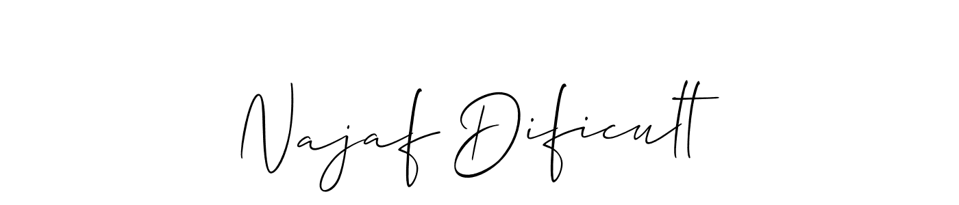 Make a short Najaf Dificult signature style. Manage your documents anywhere anytime using Allison_Script. Create and add eSignatures, submit forms, share and send files easily. Najaf Dificult signature style 2 images and pictures png