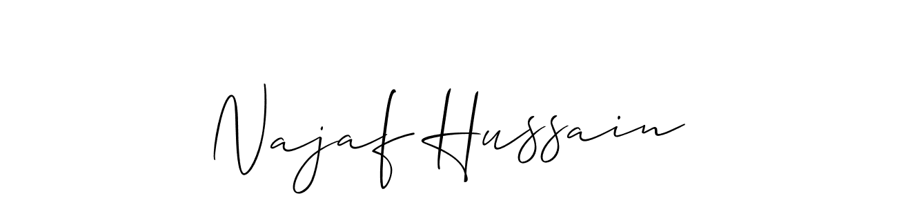 You should practise on your own different ways (Allison_Script) to write your name (Najaf Hussain) in signature. don't let someone else do it for you. Najaf Hussain signature style 2 images and pictures png