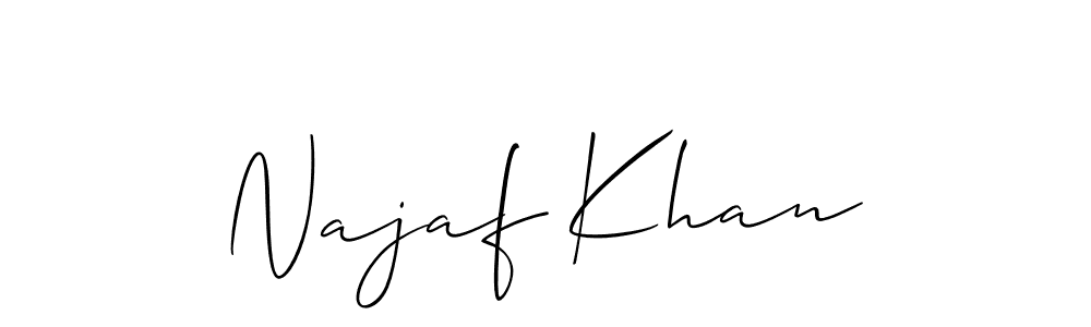 Similarly Allison_Script is the best handwritten signature design. Signature creator online .You can use it as an online autograph creator for name Najaf Khan. Najaf Khan signature style 2 images and pictures png