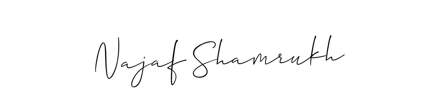 Also we have Najaf Shamrukh name is the best signature style. Create professional handwritten signature collection using Allison_Script autograph style. Najaf Shamrukh signature style 2 images and pictures png