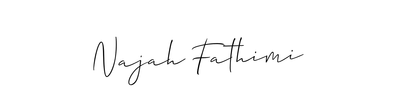 Also we have Najah Fathimi name is the best signature style. Create professional handwritten signature collection using Allison_Script autograph style. Najah Fathimi signature style 2 images and pictures png