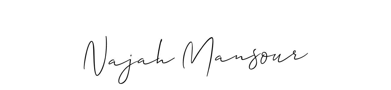 How to Draw Najah Mansour signature style? Allison_Script is a latest design signature styles for name Najah Mansour. Najah Mansour signature style 2 images and pictures png