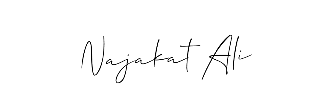 Create a beautiful signature design for name Najakat Ali. With this signature (Allison_Script) fonts, you can make a handwritten signature for free. Najakat Ali signature style 2 images and pictures png