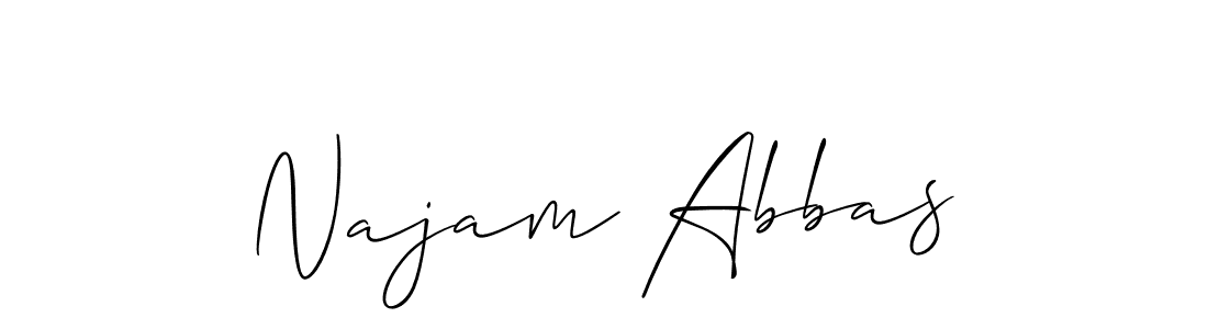 Create a beautiful signature design for name Najam Abbas. With this signature (Allison_Script) fonts, you can make a handwritten signature for free. Najam Abbas signature style 2 images and pictures png