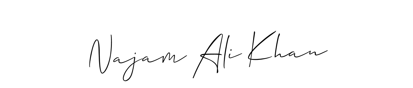 How to make Najam Ali Khan signature? Allison_Script is a professional autograph style. Create handwritten signature for Najam Ali Khan name. Najam Ali Khan signature style 2 images and pictures png