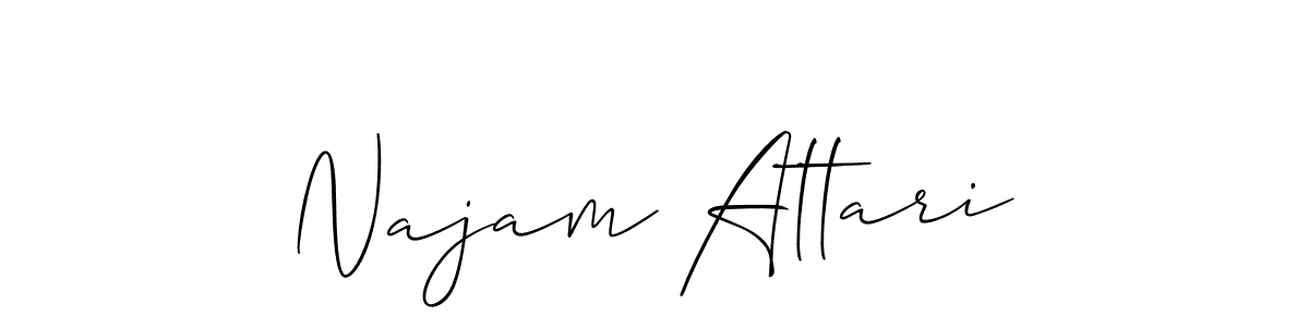 Najam Attari stylish signature style. Best Handwritten Sign (Allison_Script) for my name. Handwritten Signature Collection Ideas for my name Najam Attari. Najam Attari signature style 2 images and pictures png