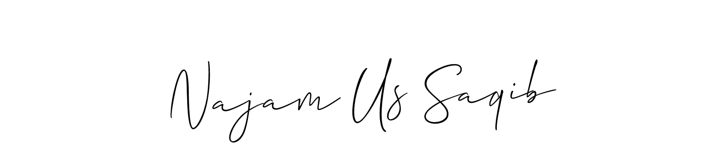 Also we have Najam Us Saqib name is the best signature style. Create professional handwritten signature collection using Allison_Script autograph style. Najam Us Saqib signature style 2 images and pictures png