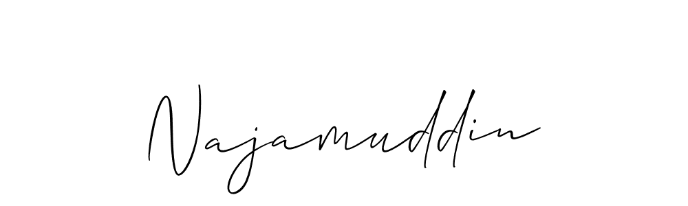 How to make Najamuddin signature? Allison_Script is a professional autograph style. Create handwritten signature for Najamuddin name. Najamuddin signature style 2 images and pictures png