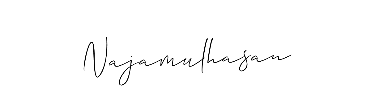 Similarly Allison_Script is the best handwritten signature design. Signature creator online .You can use it as an online autograph creator for name Najamulhasan. Najamulhasan signature style 2 images and pictures png