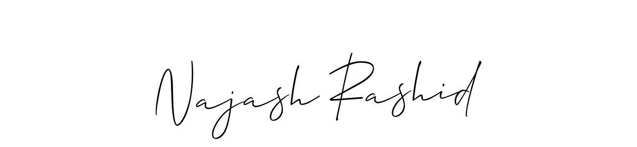 Make a beautiful signature design for name Najash Rashid. With this signature (Allison_Script) style, you can create a handwritten signature for free. Najash Rashid signature style 2 images and pictures png