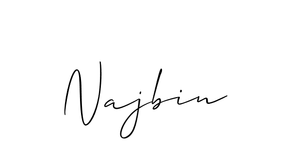 Similarly Allison_Script is the best handwritten signature design. Signature creator online .You can use it as an online autograph creator for name Najbin. Najbin signature style 2 images and pictures png