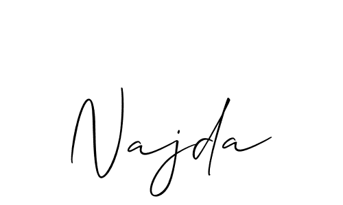 How to make Najda signature? Allison_Script is a professional autograph style. Create handwritten signature for Najda name. Najda signature style 2 images and pictures png