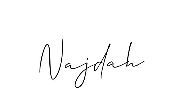 How to make Najdah signature? Allison_Script is a professional autograph style. Create handwritten signature for Najdah name. Najdah signature style 2 images and pictures png