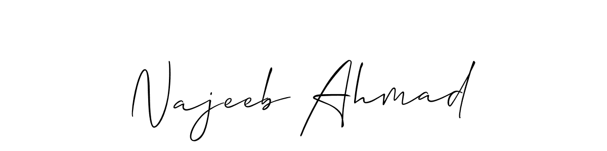 Make a short Najeeb Ahmad signature style. Manage your documents anywhere anytime using Allison_Script. Create and add eSignatures, submit forms, share and send files easily. Najeeb Ahmad signature style 2 images and pictures png