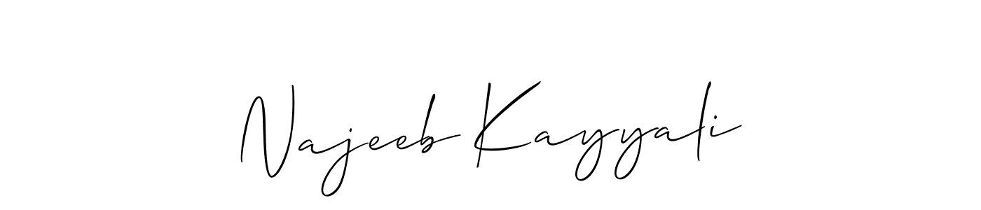 Use a signature maker to create a handwritten signature online. With this signature software, you can design (Allison_Script) your own signature for name Najeeb Kayyali. Najeeb Kayyali signature style 2 images and pictures png