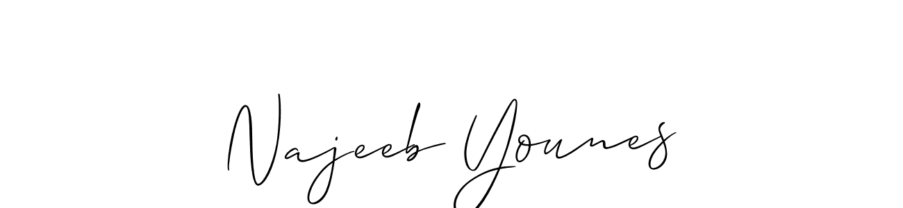 How to Draw Najeeb Younes signature style? Allison_Script is a latest design signature styles for name Najeeb Younes. Najeeb Younes signature style 2 images and pictures png